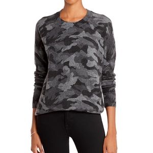 AQUA Camo Cashmere Crewneck